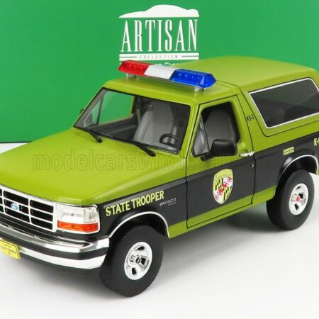 GREENLIGHT 1/18 FORD USA | BRONCO MARYLAND STATE POLICE 1996 | GREEN BLACK