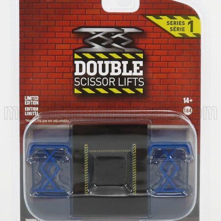 GREENLIGHT 1/64 ACCESSORIES | GARAGE SET OFFICINA - PONTE SOLLEVATORE AUTO - TWO POST LIFT | BLUE