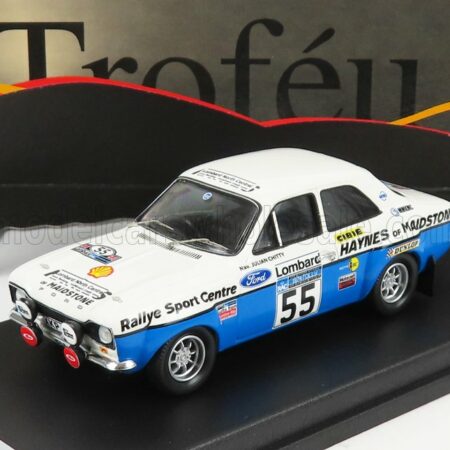 TROFEU 1/43 FORD ENGLAND | ESCORT MKI N 55 RALLY RAC 1974 J.TAYLOR - J.CHITTY | WHITE BLUE