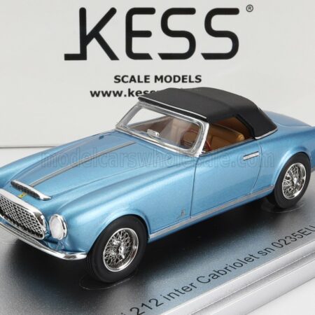 KESS-MODEL 1/43 FERRARI | 212 INTER sn0235EU CABRIOLET CLOSED 1952 | LIGHT BLUE MET BLACK