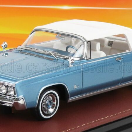 GLM-MODELS 1/43 IMPERIAL | CROWN CONVERTIBLE SOFT-TOP CLOSED 1964 | NASSAU BLUE MET WHITE