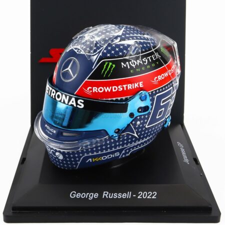 SPARK-MODEL 1/5 BELL HELMET | F1  CASCO HELMET MERCEDES GP W13E TEAM MERCEDES-AMG PETRONAS F1 N 63 JAPAN GP 2022 GEORGE RUSSEL | BLUE RED