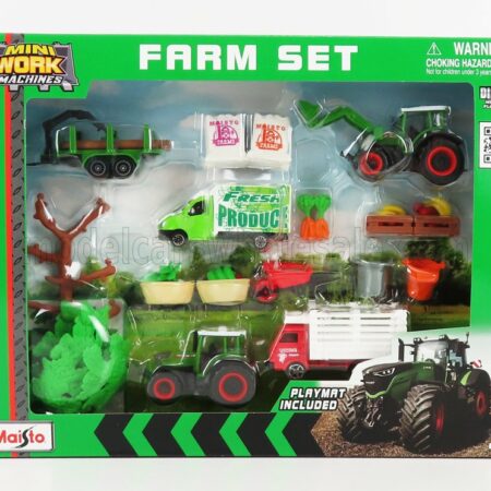 MAISTO 1/64 FENDT | FARM SET 209 VARIO TRACTOR WITH ACCESSORIES 2022 | GREEN