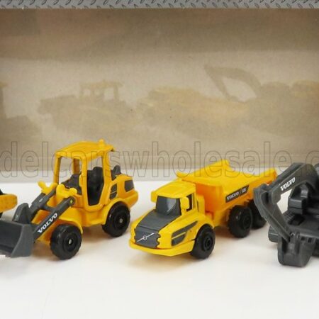 MAISTO 1/87 VOLVO | SET 5X MOVIMENTO TERRA SCRAPER EXCAVATOR TRUCK | YELLOW BLACK