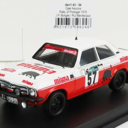 TROFEU 1/43 OPEL | ASCONA (night version) N 57 RALLY PORTUGAL 1978 J.P.BORGES - R.BEVILACQUA | RED WHITE