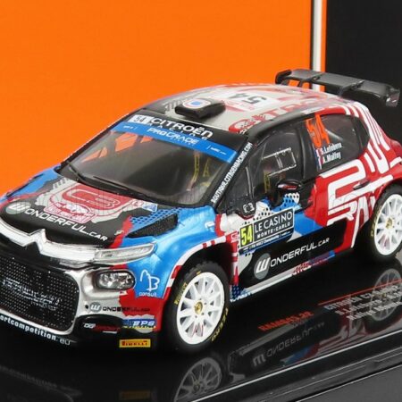 IXO-MODELS 1/43 CITROEN | C3 RALLY2 N 54 RALLY MONTECARLO 2022 S.LEFEBVRE - A.MALFOY | RED BLUE WHITE