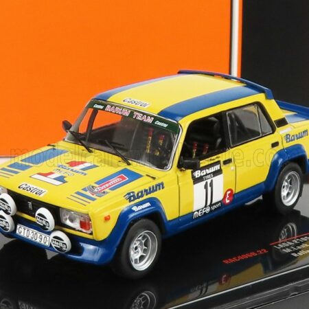 IXO-MODELS 1/43 LADA FIAT | 2105 VFTS N 11 2nd RALLY VALASSKA ZIMA 1984 M.LANK - T.MILO | YELLOW BLUE