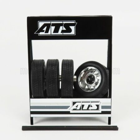 IXO-MODELS 1/18 ACCESSORIES | CAVALLETTO SUPPORTO 4X PNEUMATICI ATS - METAL RACK WITH 4X TYRES | BLACK