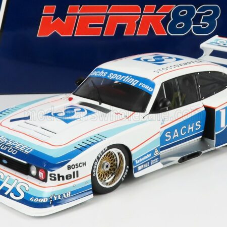 WERK83 1/18 FORD ENGLAND | CAPRI TURBO Gr.5 TEAM SACHS N 52 DRM 1979 HERALD ERTL | WHITE LIGHT BLUE