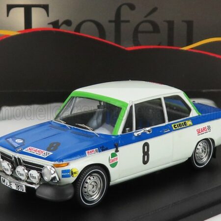 TROFEU 1/43 BMW | 2002 Ti (night version) N 8 RALLY ACROPOLIS 1972 T.FALL - M.WOOD | WHITE BLUE