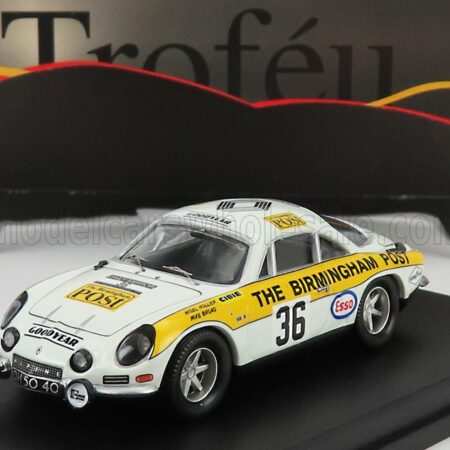 TROFEU 1/43 RENAULT | ALPINE A110 N 36 RALLY RAC LOMBARD 1971 N.HOLLIER - M.BROAD | WHITE YELLOW