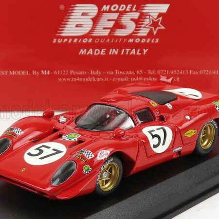 BEST-MODEL 1/43 FERRARI | 312P 3.0L V12 COUPE TEAM N.A.R.T N 57 24h LE MANS 1970 C.PARSONS – T.ADAMOWICZ | RED