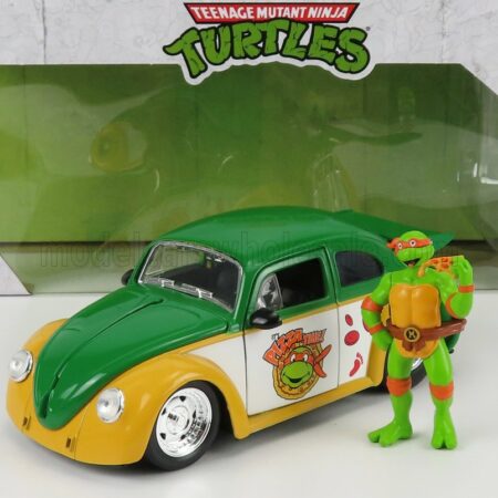 JADA 1/24 VOLKSWAGEN | BEETLE 1962 - MICHELANGELO NINJA TURTLES - TARTARUGHE NINJA | YELLOW GREEN