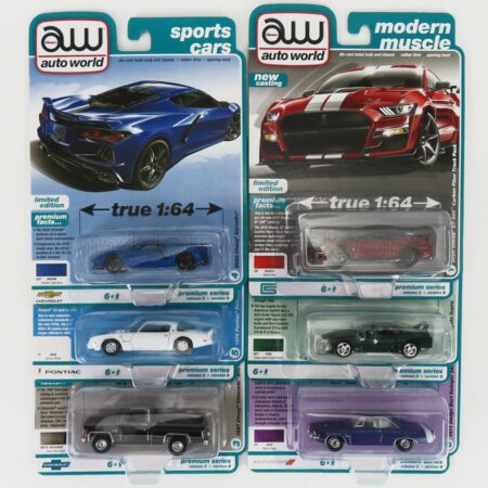 AUTOWORLD 1/64 PONTIAC | SET ASSORTMENT 6 VINTAGE MUSCLE CARS PIECES | VARIOUS