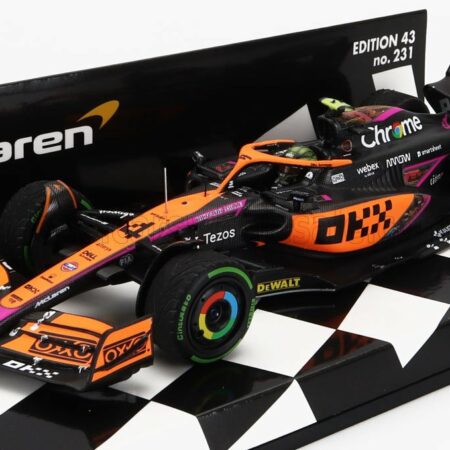 MINICHAMPS 1/43 McLAREN | F1  MCL36 MERCEDES TEAM MCLAREN N 3 SINGAPORE GP 2022 DANIEL RICCIARDO | ORANGE LIGHT BLUE