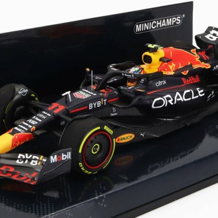 MINICHAMPS 1/43 RED BULL | F1  RB18 TEAM ORACLE RED BULL RACING N 11 WINNER SINGAPORE GP 2022 SERGIO PEREZ | MATT BLUE YELLOW RED