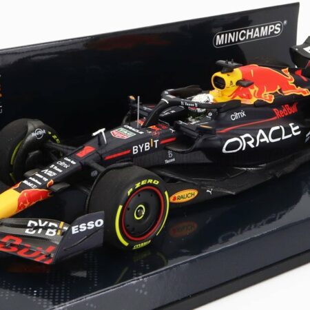 MINICHAMPS 1/43 RED BULL | F1  RB18 TEAM ORACLE RED BULL RACING N 1 WINNER ITALY GP WORLD CHAMPION 2022 MAX VERSTAPPEN | MATT BLUE YELLOW RED