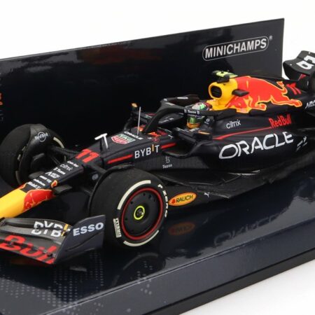 MINICHAMPS 1/43 RED BULL | F1  RB18 TEAM ORACLE RED BULL RACING N 11 2nd BELGIUM GP 2022 SERGIO PEREZ | MATT BLUE YELLOW RED