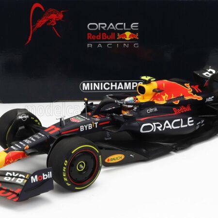 MINICHAMPS 1/18 RED BULL | F1  RB18 TEAM ORACLE RED BULL RACING N 11 WINNER SINGAPORE GP 2022 SERGIO PEREZ | MATT BLUE YELLOW RED