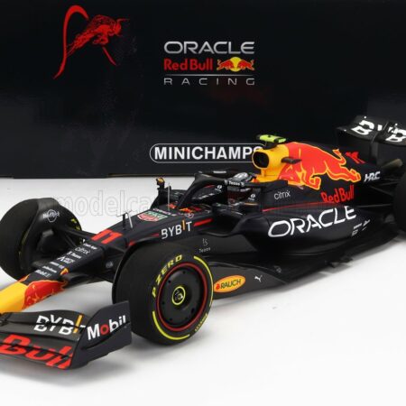 MINICHAMPS 1/18 RED BULL | F1  RB18 TEAM ORACLE RED BULL RACING N 11 WINNER MONACO GP WITH INTERMEDIATE TIRES 2022 SERGIO PEREZ | MATT BLUE YELLOW RED