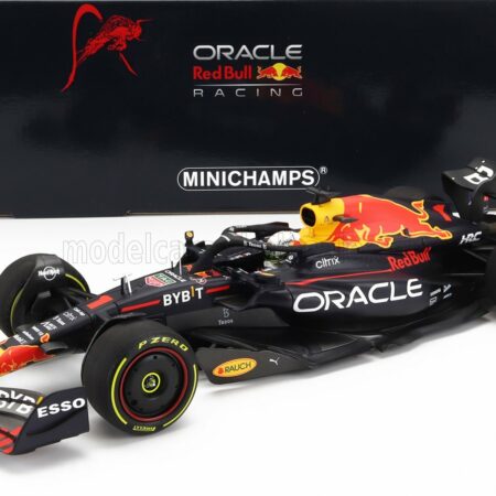 MINICHAMPS 1/18 RED BULL | F1  RB18 TEAM ORACLE RED BULL RACING N 1 WINNER ITALY GP WORLD CHAMPION 2022 MAX VERSTAPPEN | MATT BLUE YELLOW RED