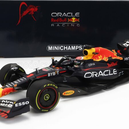 MINICHAMPS 1/18 RED BULL | F1  RB18 TEAM ORACLE RED BULL RACING N 1 WORLD CHAMPION WINNER DUTCH GP 2022 MAX VERSTAPPEN | MATT BLUE YELLOW RED