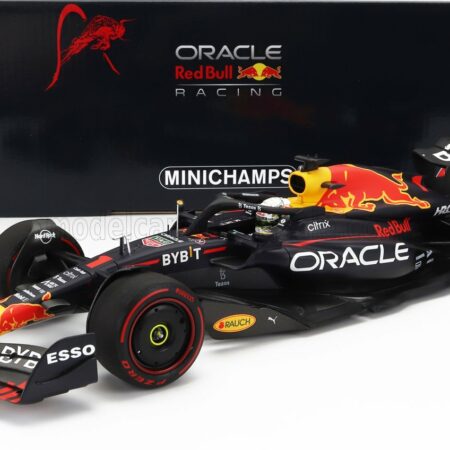 MINICHAMPS 1/18 RED BULL | F1  RB18 TEAM ORACLE RED BULL RACING N 1 WORLD CHAMPION WINNER BELGIUM GP 2022 MAX VERSTAPPEN | MATT BLUE YELLOW RED