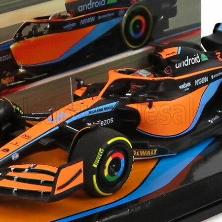 MINICHAMPS 1/43 McLAREN | F1  MCL36 MERCEDES TEAM MCLAREN N 3 BAHRAIN GP 2022 DANIEL RICCIARDO | ORANGE LIGHT BLUE