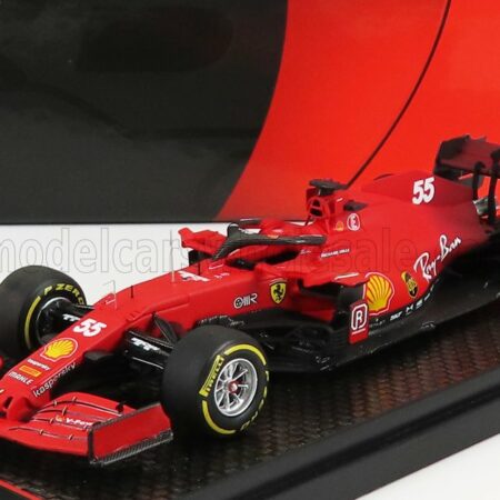 BBR-MODELS 1/43 FERRARI | F1 SF21  TEAM SCUDERIA FERRARI MISSION WINNOW N 55 4th EMILIA ROMAGNA ITALY GP - YELLOW TIRES 2021 CARLOS SAINZ | RED