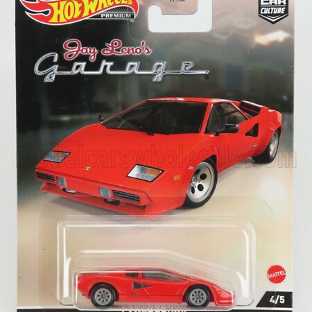 MATTEL HOT WHEELS 1/64 LAMBORGHINI | COUNTACH LP 5000 QUATTROVALVOLE JAY LENO'S GARAGE | RED