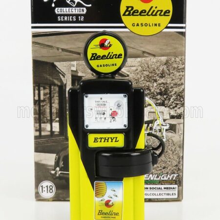 GREENLIGHT 1/18 ACCESSORIES | POMPA BENZINA - WAYNE 100-A GAS PUMP BEELINE GASOLINE 1948 | YELLOW BLACK