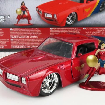 JADA 1/32 PONTIAC | FIREBIRD WITH WONDER WOMAN FIGURE 1972 | RED BLUE