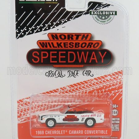 GREENLIGHT 1/64 CHEVROLET | CAMARO CABRIOLET 1969 OFFICAL PACE CAR NORTH WILKESBORO SPEEDWAY | WHITE