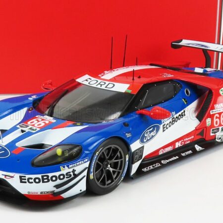 IXO-MODELS 1/18 FORD USA | GT 3.5L TURBO V6 TEAM FORD CHIP GANASSI UK N 66 WINNER GTLM CLASS 24h DAYTONA 2017 D.MULLER - J.HAND - S.BOURDAIS | RED BLUE WHITE