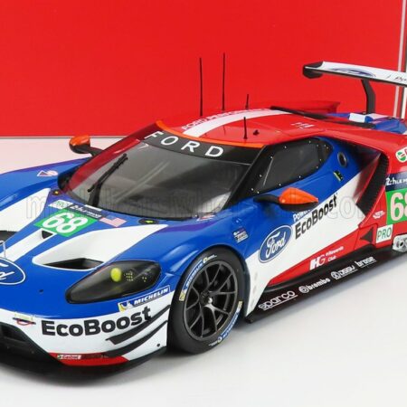 IXO-MODELS 1/18 FORD USA | GT 3.5L TURBO V6 TEAM FORD CHIP GANASSI USA LHD N 68 WINNER LMGTE PRO CLASS 24h LE MANS 2016 J.HAND - D.MULLER - S.BOURDAIS | BLUE RED WHITE