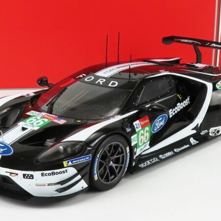 IXO-MODELS 1/18 FORD USA | GT FORD ECOBOOST 3.5L TURBO V6 TEAM FORD CHIP GANASSI UK N 66 6th LMGTE PRO CLASS 24h LE MANS 2019 S.MUICKE - O.PLA - B.JOHNSON | BLACK WHITE