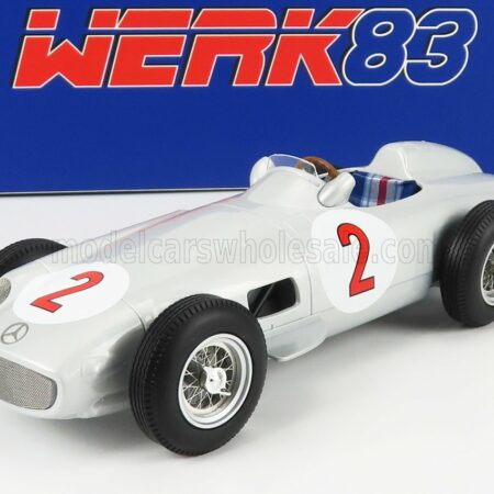 WERK83 1/18 MERCEDES BENZ | F1 W196 N 2 MONACO GP WORLD CHAMPION 1955 JUAN MANUEL FANGIO | SILVER