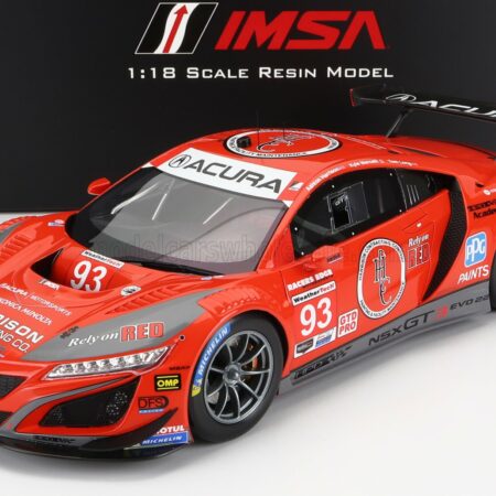 TRUESCALE 1/18 ACURA | NSX GT3 EVO22 TEAM EDGE MOTORSPORT N 93 12h SEBRING 2022 | RED