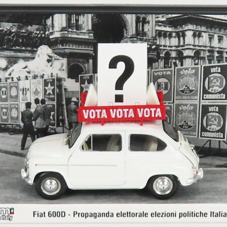 BRUMM PROM 1/43 FIAT | 600D 1963 - PROPAGANDA ELETTORALE ELEZIONI ITALIA VOTA - VOTA - VOTA | WHITE