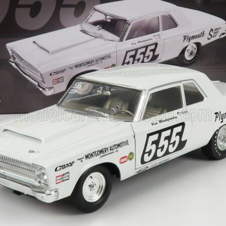 ACME-MODELS 1/18 PLYMOUTH | BELVEDERE N 555 SUPER STOCK 1965 K.MONTGOMERY | WHITE