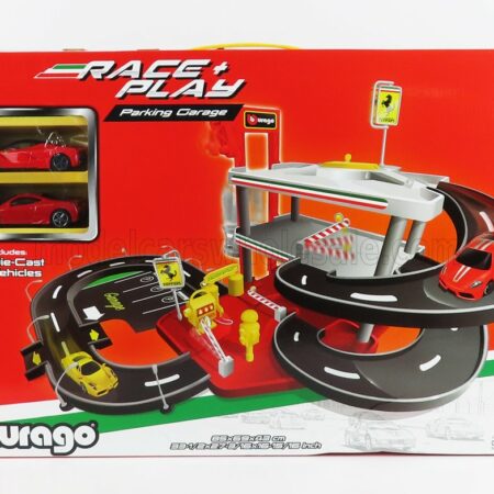 BURAGO 1/43 ACCESSORIES | DIORAMA - LEVEL PARKING GARAGE WITH FERRARI 458 PISTA + LAFERRARI | VARIOUS