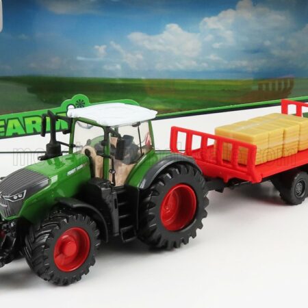 BURAGO 1/50 FENDT | VARIO 1050 TRACTOR WITH TRAILER 2016 | GREEN RED