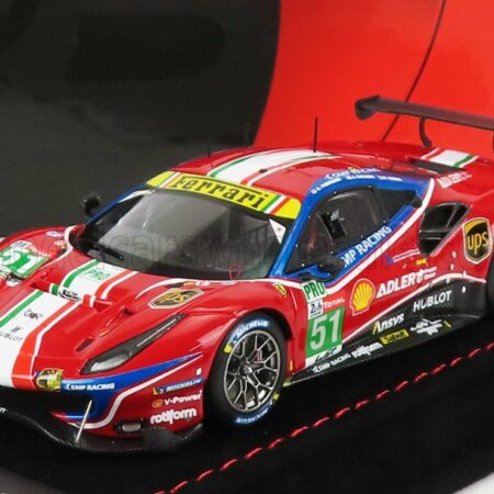 BBR-MODELS 1/43 FERRARI | 488 GTE EVO 3.9L TURBO V8 TEAM AF CORSE N 51 2nd LMGTE PRO CLASS 24h LE MANS 2020 J.CALADO - A.PIER GUIDI - S.SERRA - CON VETRINA - WITH SHOWCASE | RED WHITE BLUE