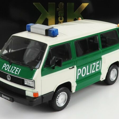 KK-SCALE 1/18 VOLKSWAGEN | T3 MINIBUS SYNCRO POLIZEI 1987 | GREEN WHITE