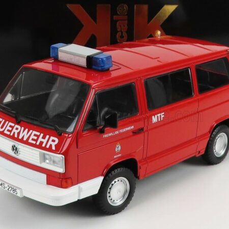 KK-SCALE 1/18 VOLKSWAGEN | T3 MINIBUS SYNCRO FEUERWEHR 1987 | RED