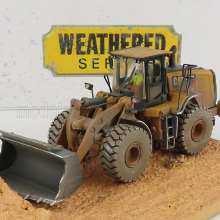 DM-MODELS 1/50 CATERPILLAR | CAT966M RUSPA GOMMATA - SCRAPER TRACTOR WEATHERED MEDIUM WHEEL LOADER | YELLOW BLACK