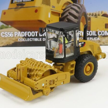 DM-MODELS 1/87 CATERPILLAR | CATCS56 RULLO VIBRANTE MONOTAMBURO - SCHIACCIASASSI - STONE CRUSHER ROLL - PADFOOT DRUM VIBRATORY SOIL COMPACTOR | YELLOW BLACK