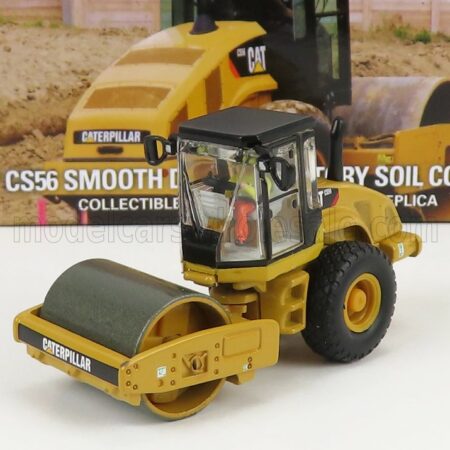 DM-MODELS 1/87 CATERPILLAR | CATCS56 RULLO VIBRANTE MONOTAMBURO - SCHIACCIASASSI - STONE CRUSHER ROLL - SMOOTH DRUM VIBRATORY SOIL COMPACTOR | YELLOW BLACK