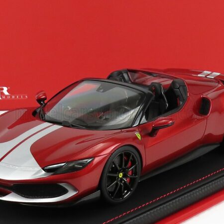 MR-MODELS 1/18 FERRARI | 296 GTS SPIDER ASSETTO FIORANO OPEN ROOF 2022 - CON VETRINA - WITH SHOWCASE | ROSSO IMOLA ARGENTO NURBURGRING - RED MET SILVER