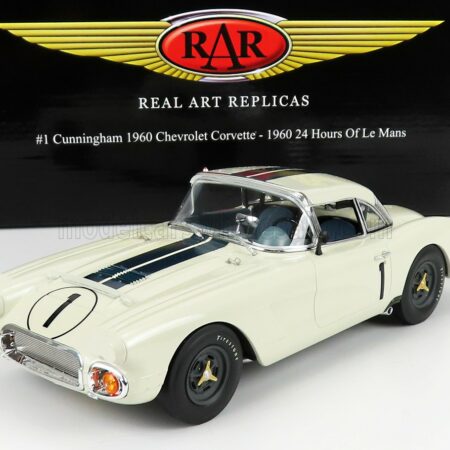 ACME-MODELS 1/18 CHEVROLET | CORVETTE C1 COUPE 4.6L V8 TEAM B.S. CUNNINGHAM N 1 24h MANS 1960 B.CUNNINGHAM - B.KIMBERLEY | WHITE BLUE